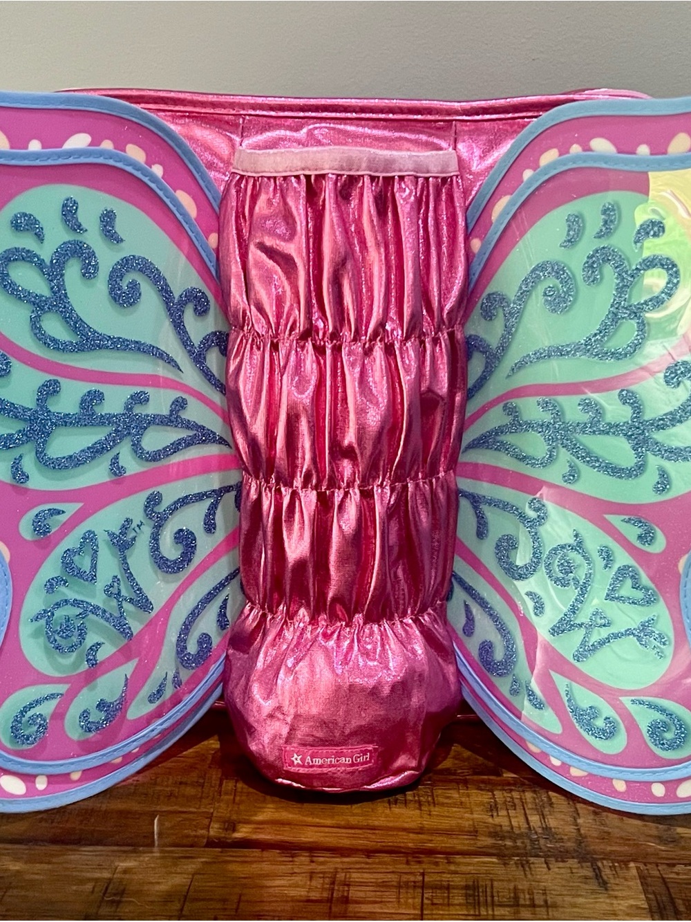 American Girl Pink and Mint Glitter Butterfly Wings
